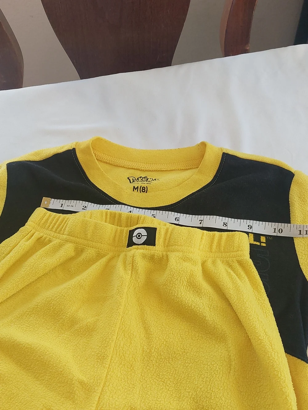 Pokemon Pikachu Black & Yellow Kids Pajama Set.Size 8